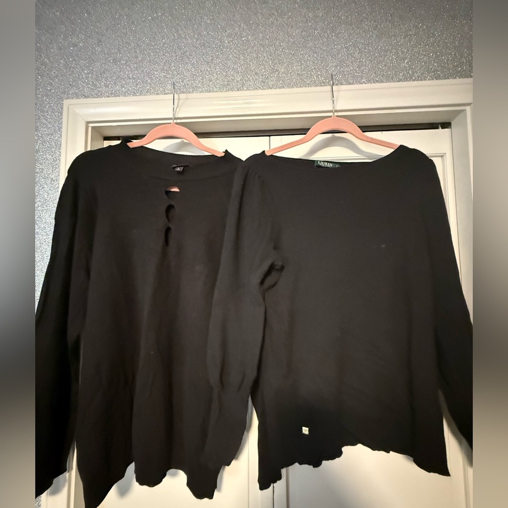 BUNDLE DEAL - 2 black sweaters - Torrid (2x) and Ralph Lauren (1X)